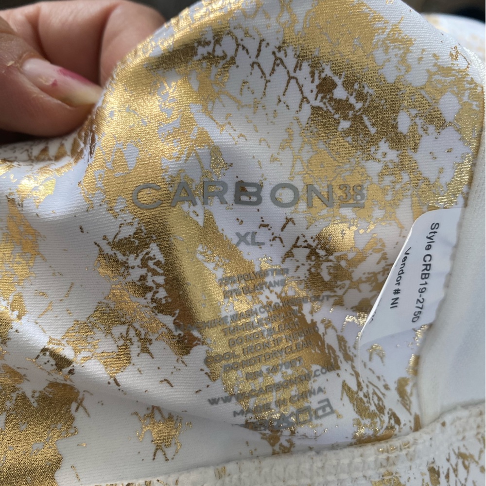 Carbon 38 White And Gold Python Workout Set, Size… - image 6